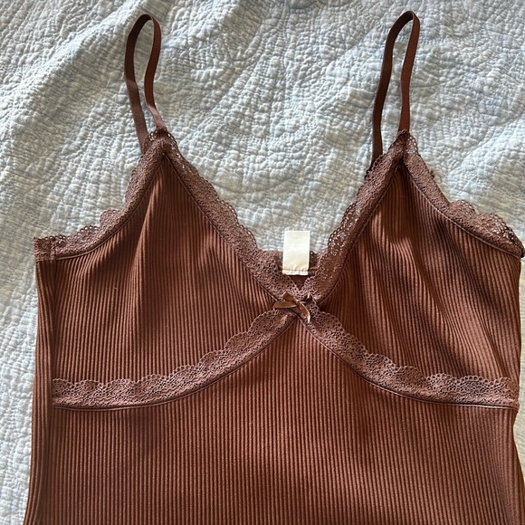 Brown slip dress. Excellent condition only worn once. Straps adjustable. - Picture 1 of 4
